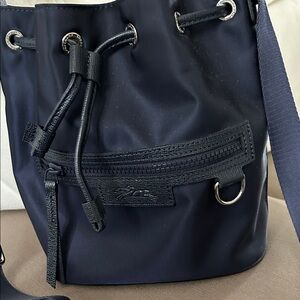 Tory Burch Dark Blue Drawstring Shoulder Bag